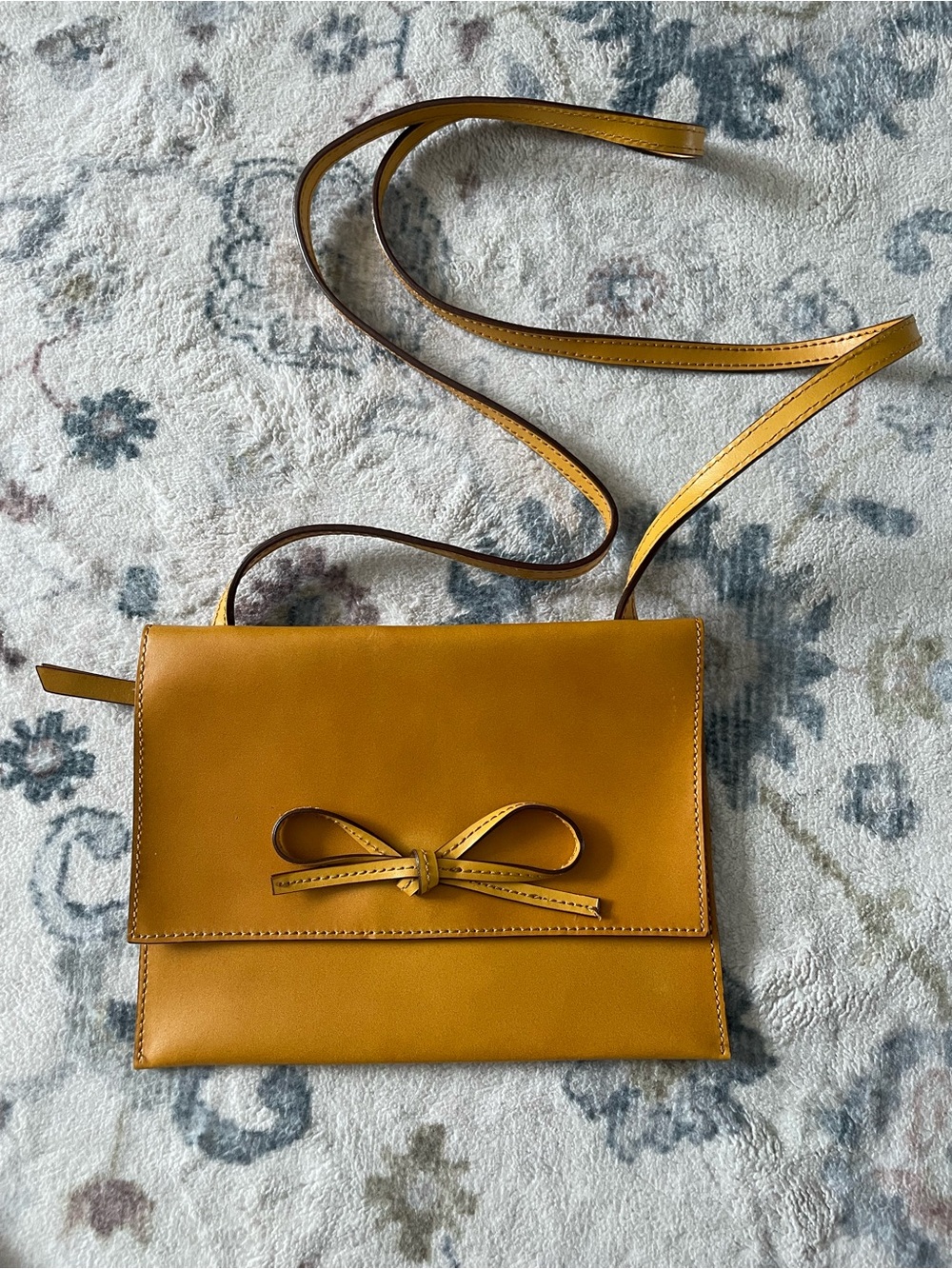 Women’s Mustard Bow Crossbody Bag - Unbranded